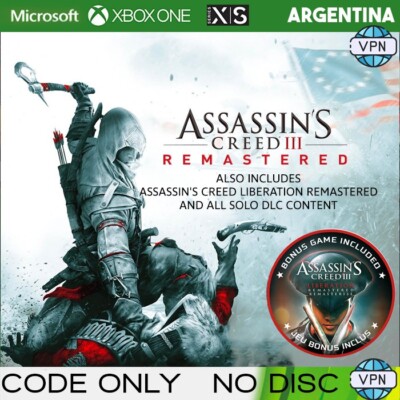 Assassin's Creed III Remastered Bonus XBOX one Series X