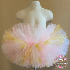 Pink, White and Gold Girl Tutu Skirt for Newborn, Baby, Toddlers and Kids.