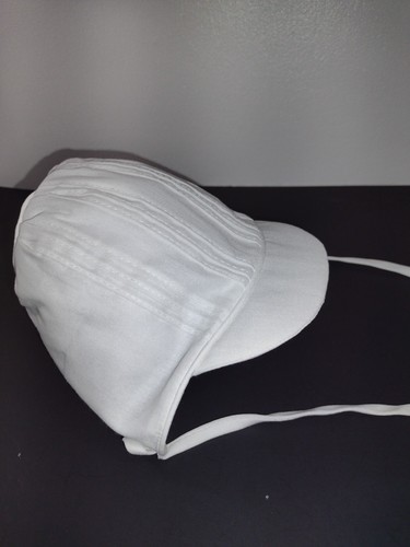 #36 Baby bonnet (boys), size 10 1/2 large newborn, white with verticle pleats - Picture 3 of 8
