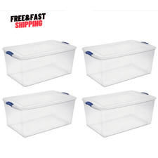 Mainstays 15 Quart Latching Clear Storage Container With Black Lid