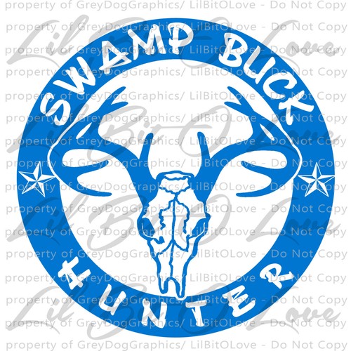 Swamp Buck Hunter Vinyl Decal Round Deer Hunting Bow Gun Hunt Sticker Stag Skull - Picture 5 of 10