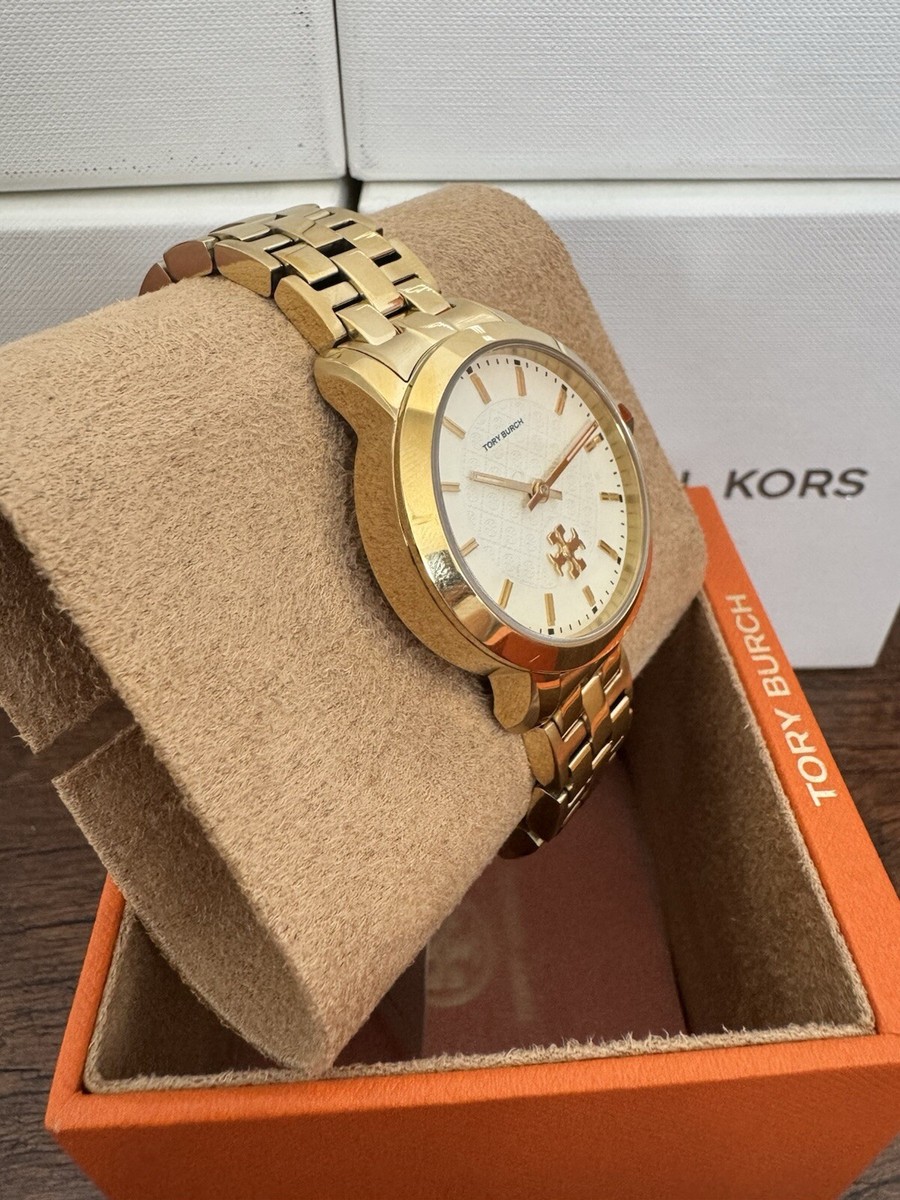 TORY BURCH ゴールド 腕時計 Double T Link Mop/Gold: Women's Designer Strap Watches | Tory Burch