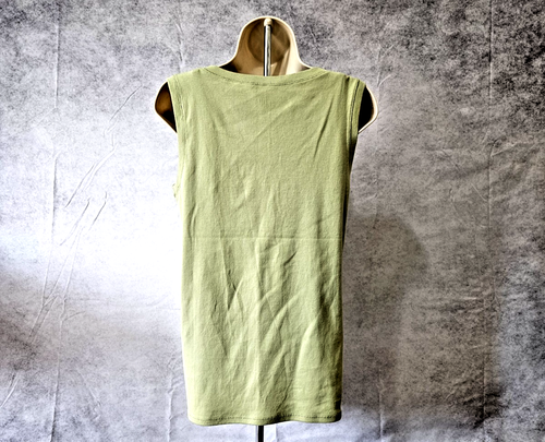 Camiseta sin mangas Jill Pima verde algodón talla mediana - Imagen 3 de 9