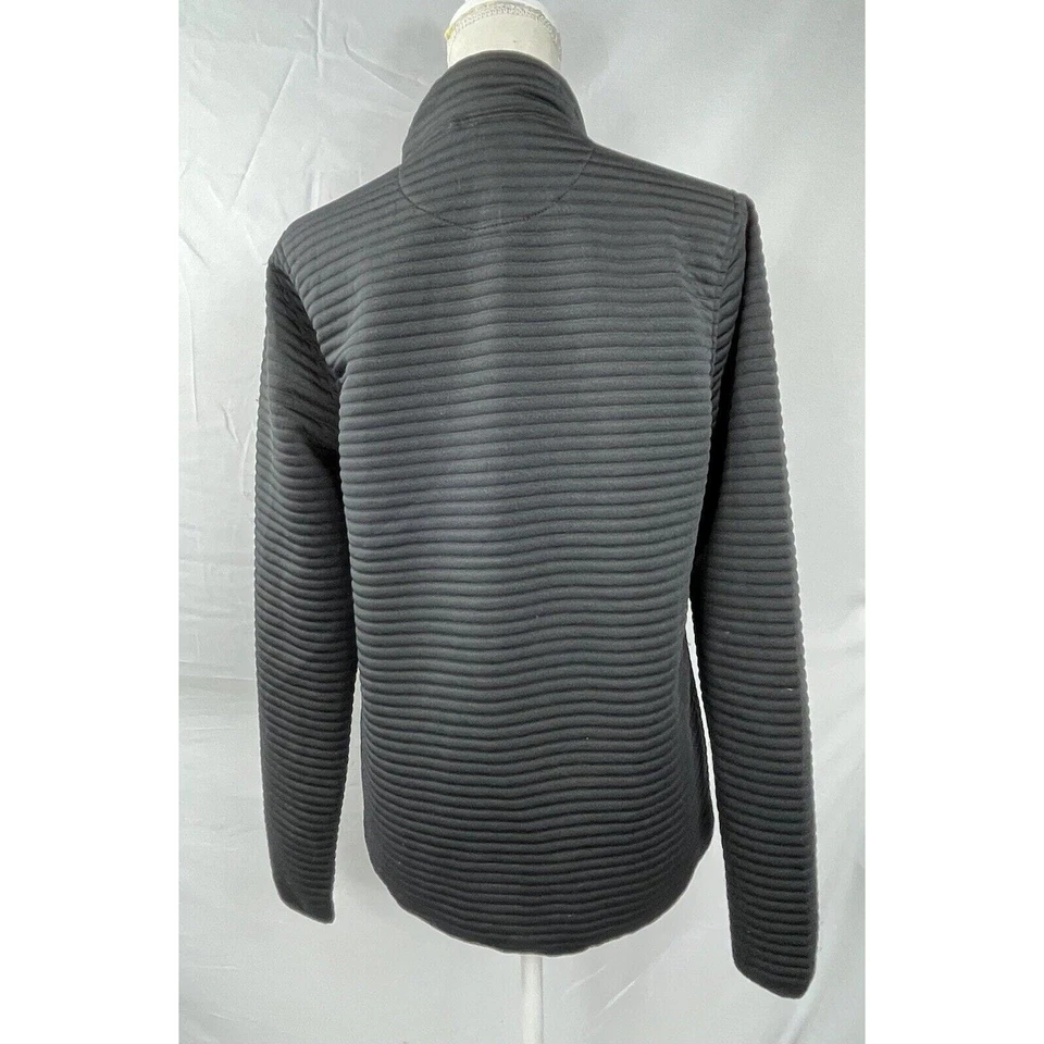 Pullover mediano Avalanche para mujer con bolsillos en el cuello falso a presión acanalado negro talla M Foto 2 de 4