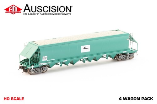 Auscision (NLH-1) NPZH Limestone Hopper, FreightCorp Faded PTC Blue - 4 Car Pack - Picture 2 of 2