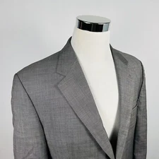 Chaps 42R Sport Coat 100% Wool Gray Two Button Lined Vented