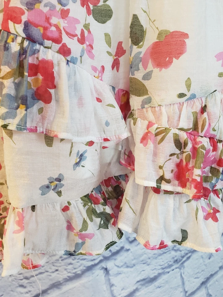 Túnica sem mangas Isobella & Chloe para meninas com babados estampa floral tamanho 14 - Imagem 4 de 4