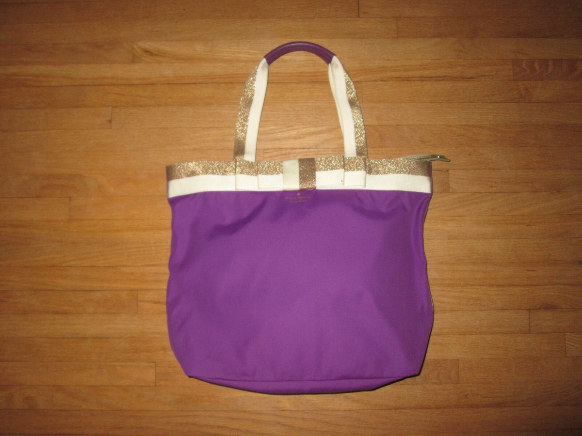 KATE SPADE Barrow Street Bon Nylon Shopper Tote Purse- Violet