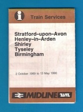 Midline Timetable - BR & WMPTE - Stratford Henley Shirley Birmingham - Oct 1989
