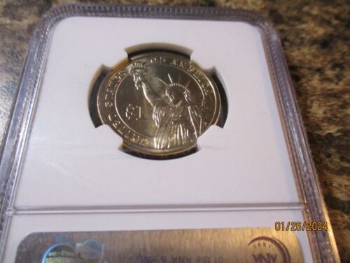 2007-P ADAMS $1 NGC BU DOUBLE EDGE LETTERING SECOND INVERTED 047 - Picture 2 of 2