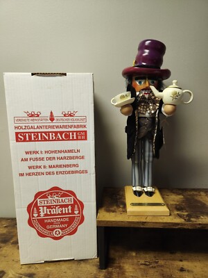 Steinbach Nutcracker Germany Mad Hatter Tea Party Germany  Original Box 1997