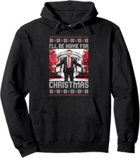 I'll Be Home For Christmas Santa Trump Xmas Pajamas Unisex Hooded Sweatshirt