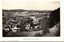Postcard Little Falls Rollway Birds EYe View New York D60