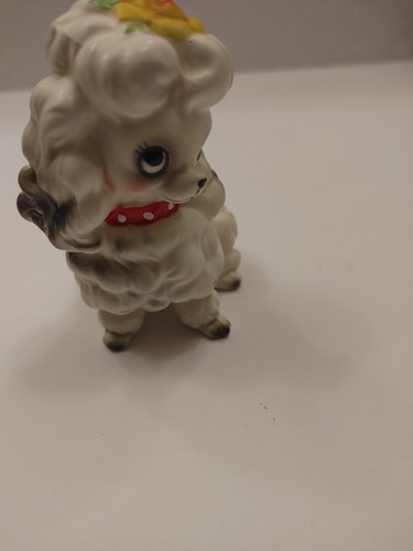 Vintage Josef Original weiße Keramik Bone China Pudel Hund Figur - Bild 5 von 7