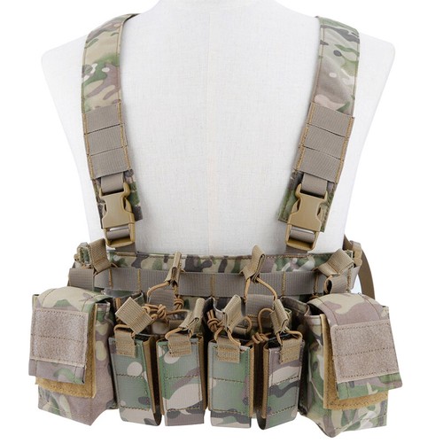 WoSporT Chest Rig Tool Vest Tactical Vest with Mag Pouch Airsoft Camouflage Army - Afbeelding 1 van 26