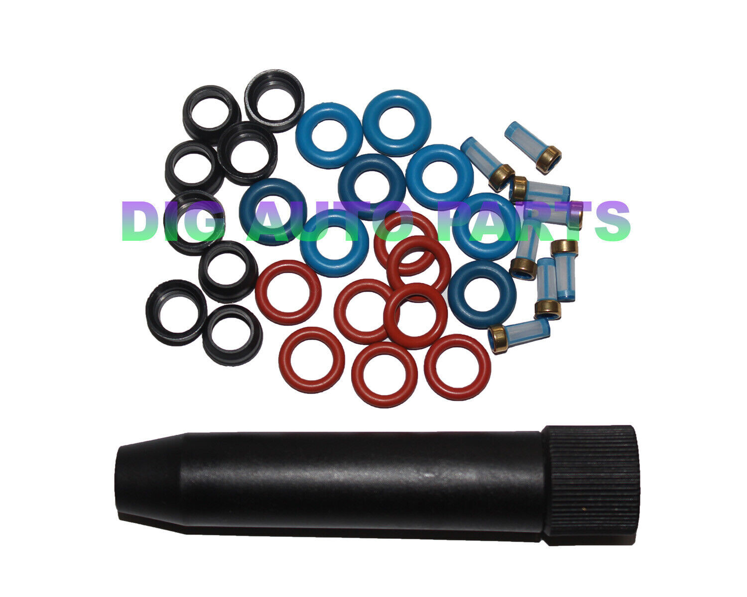 Oring Kit 8-Set Fuel Injector Repair Kit - O-rings Seal Filter Gasket For Chevy Tahoe 4.8L 5.3L 2001-2006 O Ring Set - Foto 10