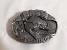 Vintage Siskiyou 1986 BASS FISHING Belt Buckle Very Nice 3x2.5