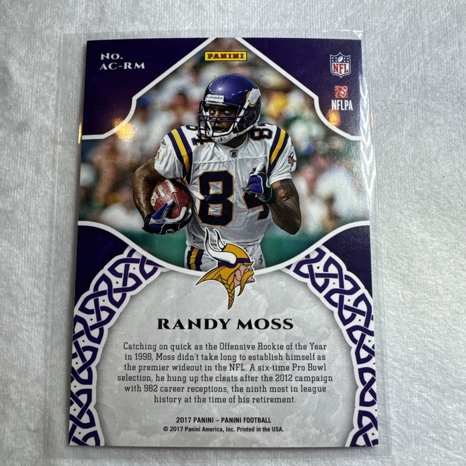 2017 Panini Football Accolades Randy Moss Minnesota Vikings ACRM eBay