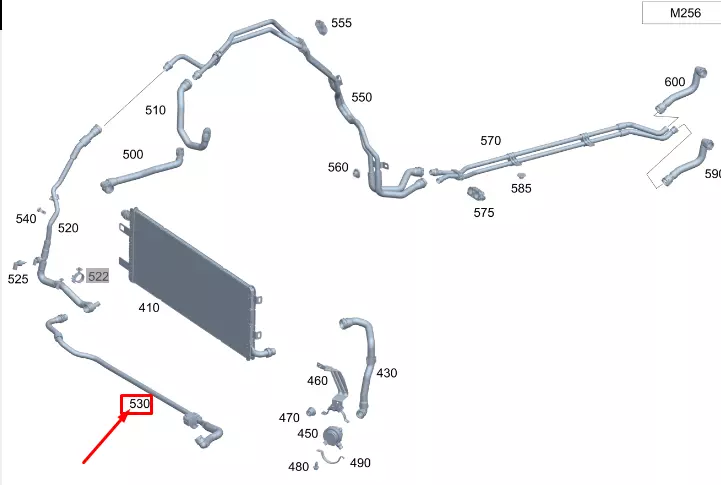 MB GLE W167 Pump To Connecting Point Coolant Hose A1675004902 NEW 