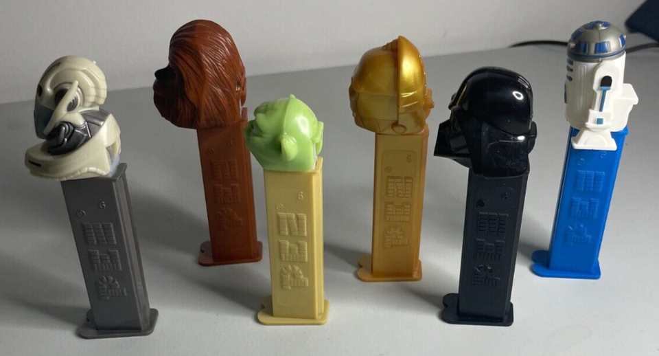 STAR WARS PEZ DISPENSERS 1997 2004 SET OF 6 Darth Vader, Chewbacca