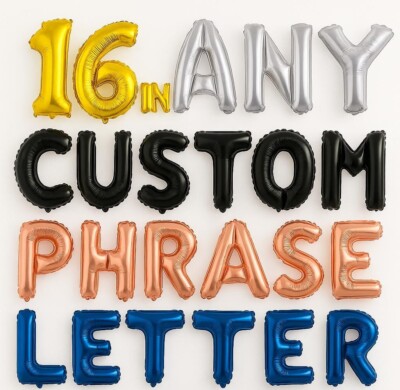 16'' Custom Phrase Letters Happy Birthday Foil Balloons Alphabet ...