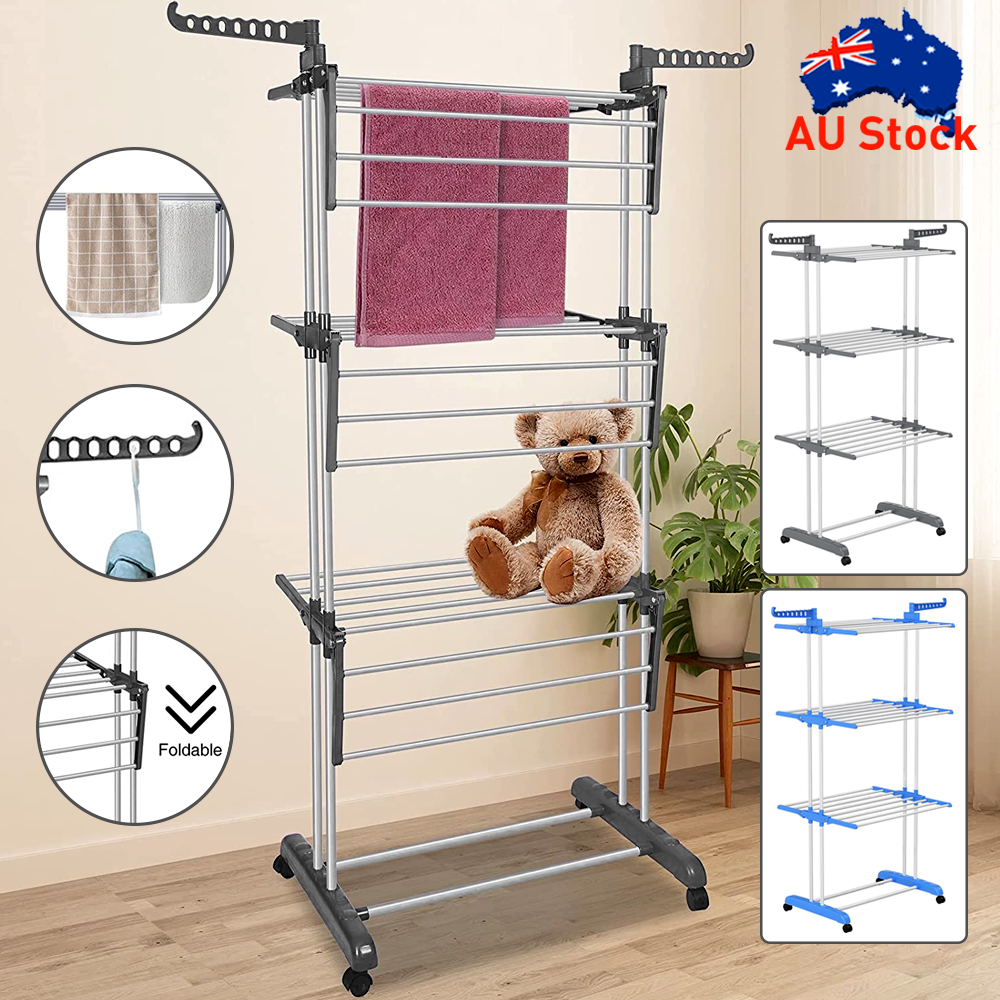 Foldable Garment Hanger Clothes Airer Drying Rack Laundry Support