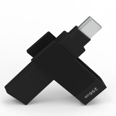 iXflash 256 GB Backup Flash Drive USB A & USB C for iPhone iPad & Computer Black