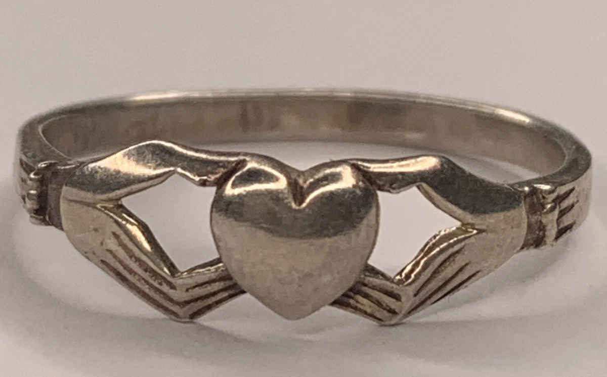 Vintage Sterling Silver 925 Claddagh Ring Love Loyalty Friendship SZ 9