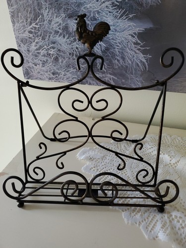 PAULA DEEN Cookbook Stand Wrought Iron Black Scroll Book Bible Holder Decorative - 第 2/8 張圖片
