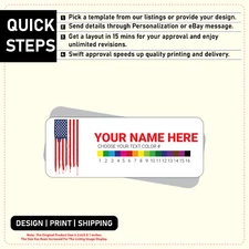 Personalized USA Flag Address Printed labels in 1" x 2.625" Free Shipping