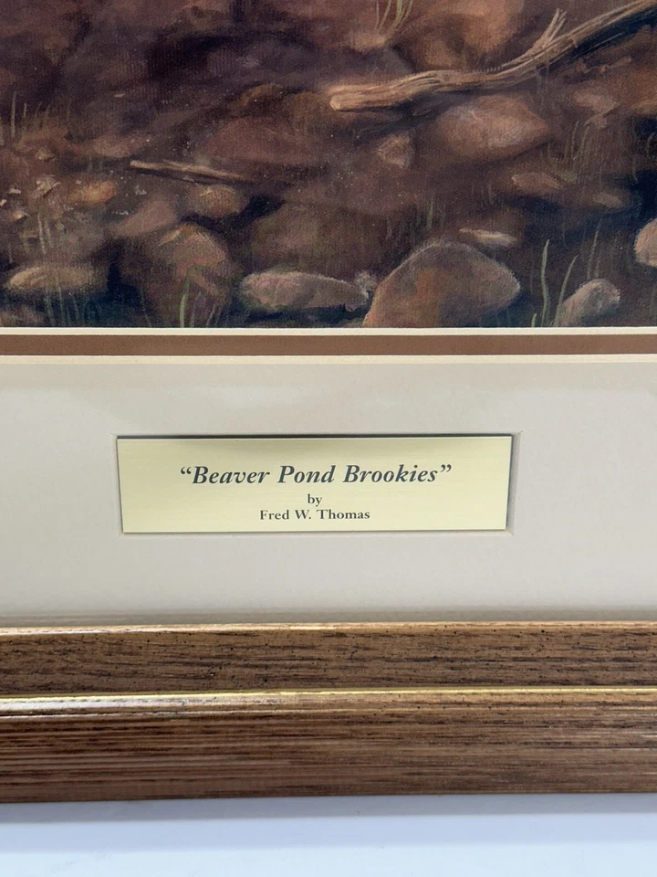 Beaver Pond Brookies Fred Thomas Edición Limitada Firmado Trucha Pez 325/5500 RARO Foto 4 de 4