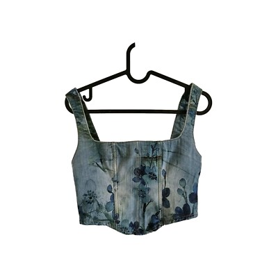 jaded london denim corset top size