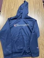 Champion Kids Navy Blue Performance Pullover Fleece Hoodie 14/16 Boys Girls