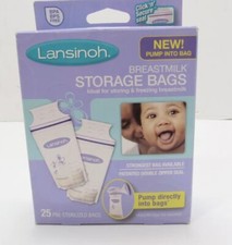 Lansinoh BPA Free Breastmilk Pre-Sterilized Storage Freeze Bags 25 Pack