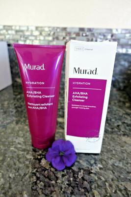 Murad hydration AHA/ BHA exfoliating cleanser new in box full size 6.75oz 