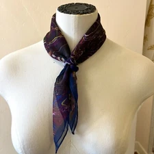 Square Polyester Sheer Head Wrap Neck Neckerchief Shawl Dye Color Pattern 21x21”