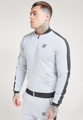 SikSilk Herren Bomberjacke eisgrau/anthrazit Ösenband Extra Small