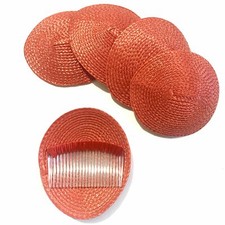 Polybraid Teardrop Millinery Fascinator Base x 5 pcs - Red