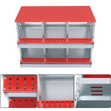Heavy Chicken Nest Box 6 Hole Nest Box For Chicken-Easy Egg Collection Roll Away