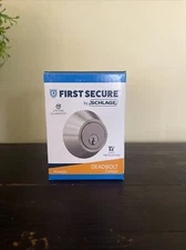 First Secure By Schlage Outdooor Interior  Deadbolt Silver, Always Lock