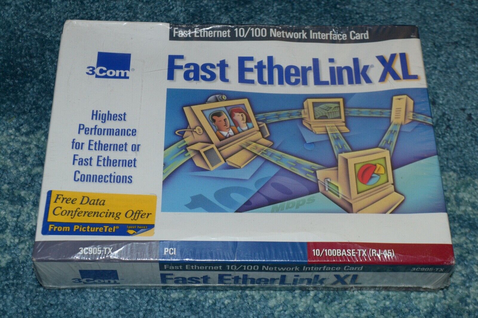 3Com Fast EtherLink XL~Ethernet~PCI~10/100 Base-TX~SEALED/NEW~FAST SHIPPING!