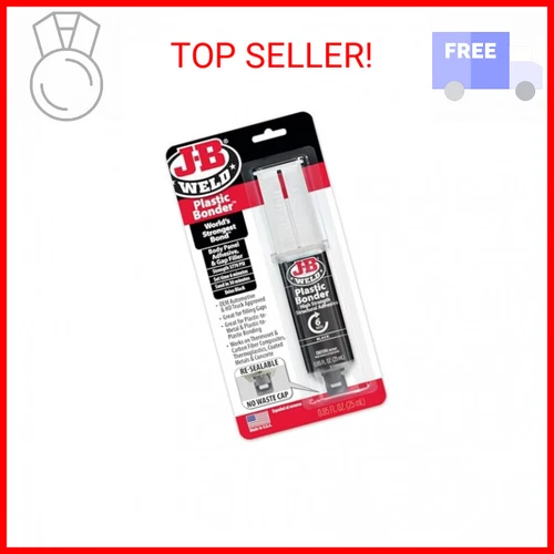 J-B Weld 50139 Plastic Bonder Body Panel Adhesive and Gap Filler Syringe - Black
