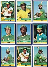 2 AUTO 11 OAKLAND A's Vintage Team Baseball Card World Series MVP Topps 1976 set