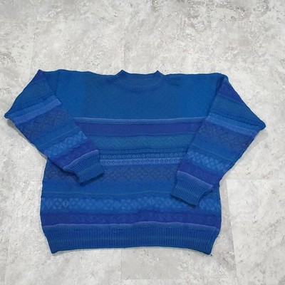 Vintage Nomadic Traders Blue Multicolor Fair Isle Wool Sweater Women s Large L