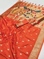 Designer Banarasi Silk Saree Bollywood Style Zari Weaving with Unstitched Blouse