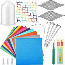 24 Pcs Vinyl Repair Patch Kit for Bounce House, Multicolor Vinyl Patches with Se