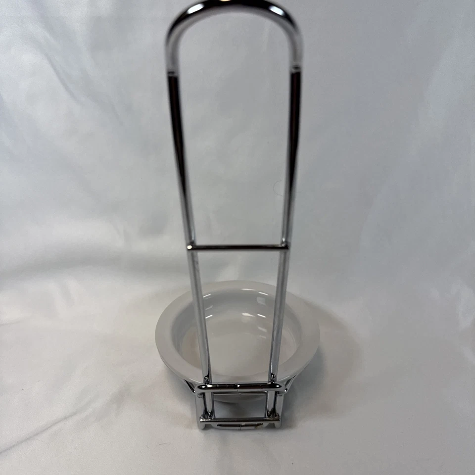 Pampered Chef Spoon Rest Retired Metal Stand & Ceramic Dish - Image 4 of 4