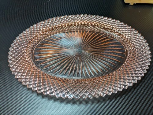 Anchor Hocking Miss America pink depression glass 12 in oval platter