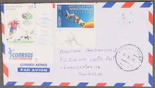 MayfairStamps Costa Rica 2006 World Cup Soccer to Mongolia Air Mail Cover aaz_90