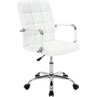 High Back Desk Chair, Modern PU Leather Home Office Task Chair with Arms, Adjust